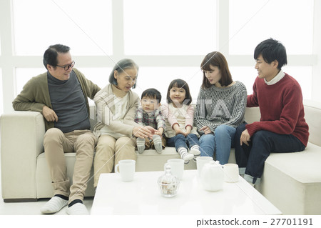 Three generation family sitting on the sofa Three generation family sitting on the sofa 27701191
