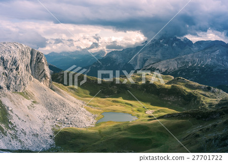 Scenic view of Italian Dolomites mountains Scenic view of Italian Dolomites mountains 27701722
