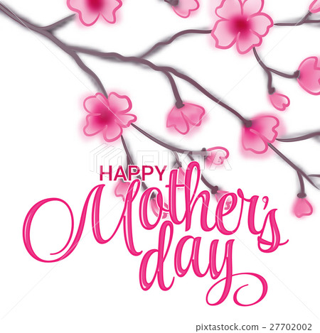Greeting card on Mother's Day. Sakura flowers 27702002