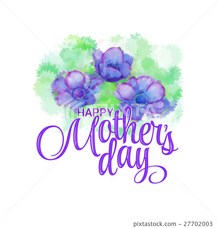 Lettering Happy Mothers Day. Hand-drawn card with 27702003
