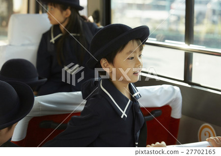 Children aboard a bus service bus Children aboard a bus service bus 27702165