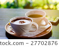 hot coffee and green tea 27702876