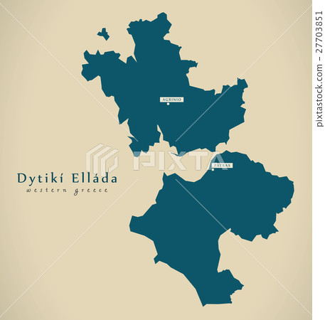 Modern Map - Dytiki Ellada Greece GR illustration Modern Map - Dytiki Ellada Greece GR illustration 27703851