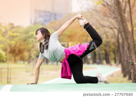 woman show Yoga Half-Bow Pose woman show Yoga Half-Bow Pose 27707680