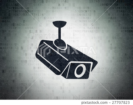 Privacy concept: Cctv Camera on Digital Data Paper 27707823