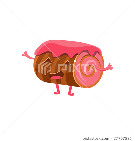 Chocolate Biscuit Roll With Strawberry Jam, Sweet Chocolate Biscuit Roll With Strawberry Jam, Sweet 27707885