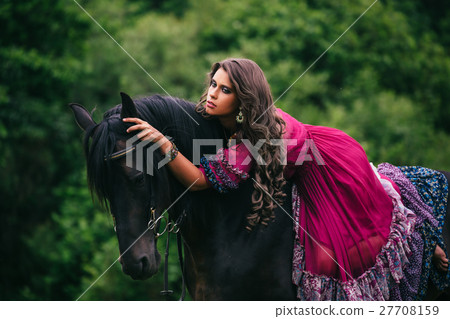 Beautiful gypsy in violet dress 27708159
