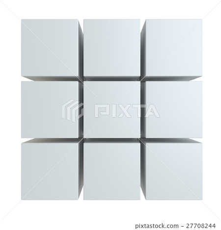 Abstract cube assembling from blocks Abstract cube assembling from blocks 27708244