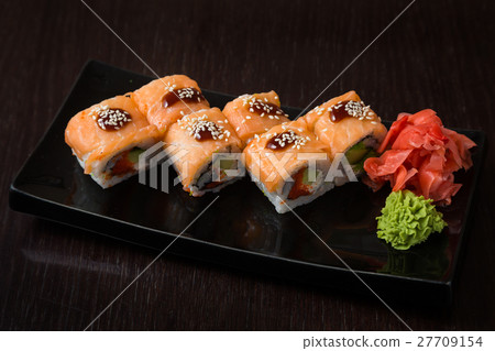 Rolls on a black plate Rolls on a black plate 27709154