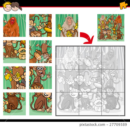 jigsaw puzzle with monkeys 27709389