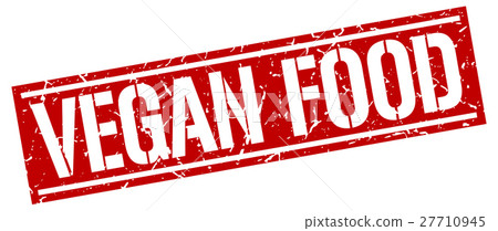 vegan food square grunge stamp - Stock Illustration [27710945] - PIXTA