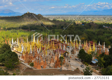 Nice sky and stupas surroun Shwe Indein Pagoda. Nice sky and stupas surroun Shwe Indein Pagoda. 27713131