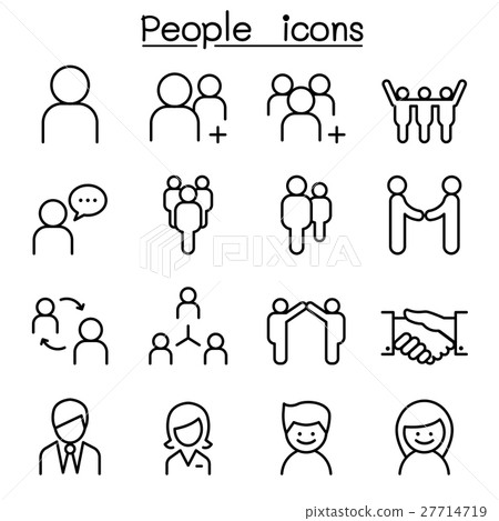 People icon set in thin line style - Stock Illustration [27714719] - PIXTA