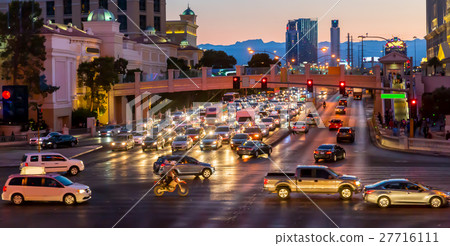 Street at dusk in New York City. 27716111