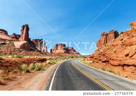 Road through Arches National Park Road through Arches National Park 27716374
