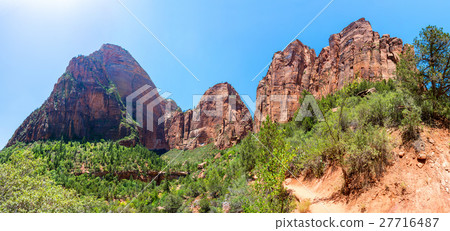 Virgin nature paniramic view of Zion National Park Virgin nature paniramic view of Zion National Park 27716487