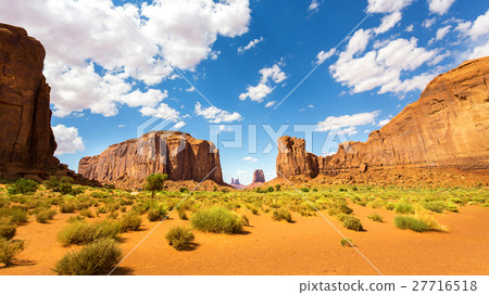 Scenic sandstones, cloudy sky at Monument Valley 27716518