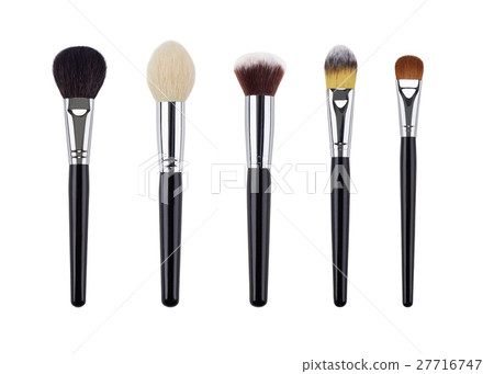 Makeup brush set. Isolated. White background Makeup brush set. Isolated. White background 27716747