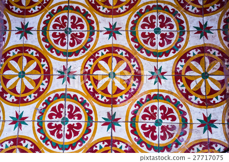 Colorful Vintage style floor tile pattern texture Colorful Vintage style floor tile pattern texture 27717075