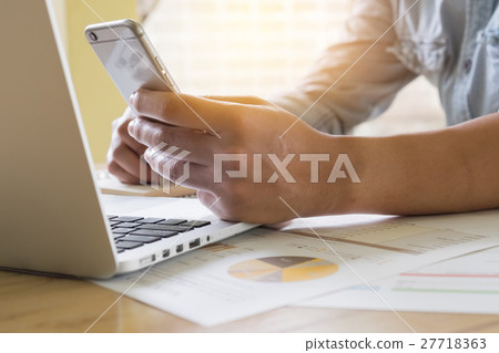 Business man using smart phone 27718363