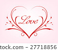 Valentines card with line heart 27718856