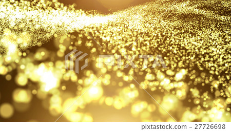 Gold particle wave with light flare Gold particle wave with light flare 27726698