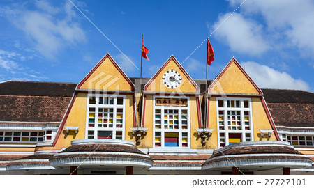 Dalat train station with beautiful blue sky 27727101