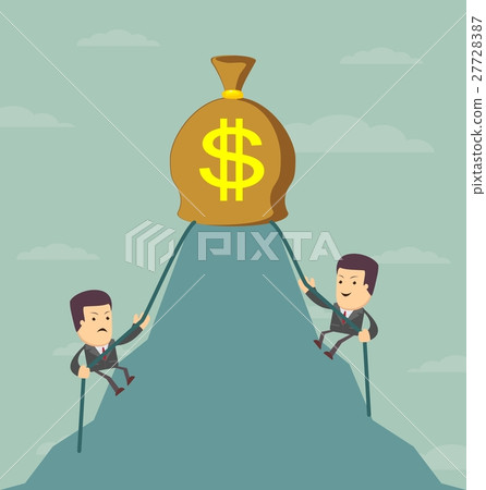 Businessman is climbing to get the money Businessman is climbing to get the money 27728387