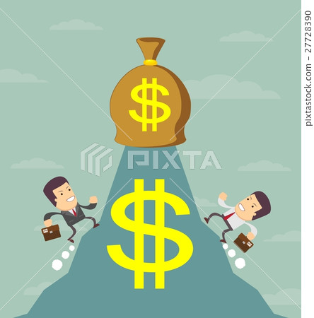 Businessman is runing to get the money 27728390