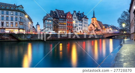 Panorama of embankment in Strasbourg, Alsace 27728870