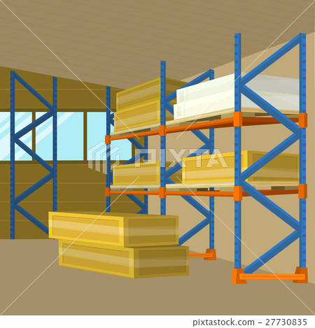 Warehouse Hangar Building Vector in Flat Design 27730835