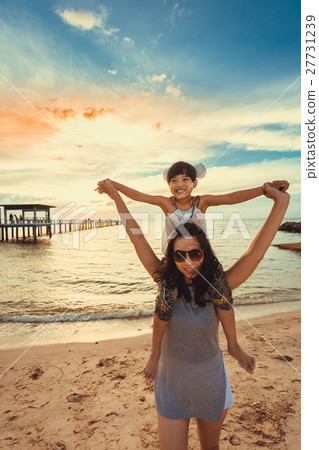 mother and child daughter outdoors in summer mother and child daughter outdoors in summer 27731239