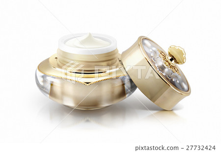 Single golden crown cosmetic jar 27732424