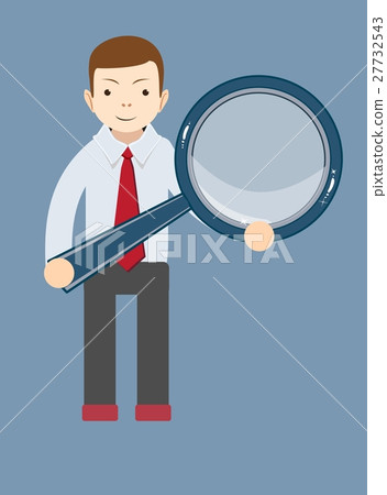 businessman with a magnifying glass in his hands businessman with a magnifying glass in his hands 27732543