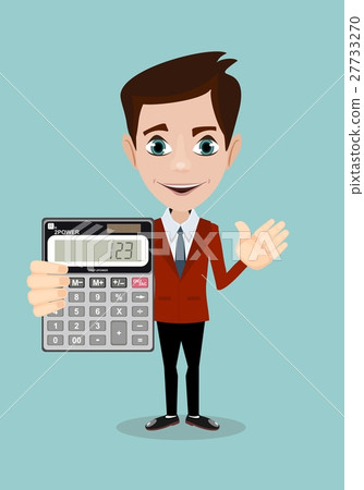 Mathematical Man Holding Calculator Mathematical Man Holding Calculator 27733270