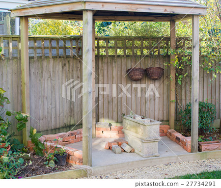 DIY : building gazebo in the garden 27734291