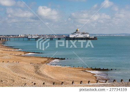 Eastbourne pier and beach, England Eastbourne pier and beach, England 27734339