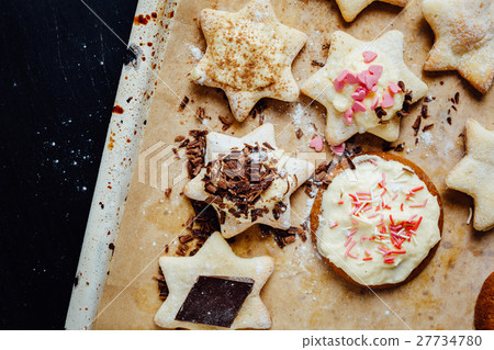 Tasty homemade cookies with different toppings Tasty homemade cookies with different toppings 27734780