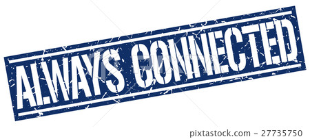 always connected square grunge stamp 27735750