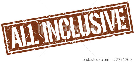 all inclusive square grunge stamp 27735769