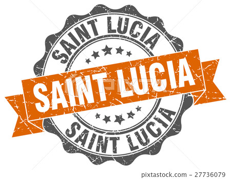 Saint Lucia round ribbon seal 27736079