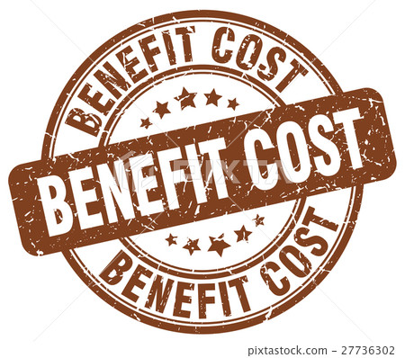 benefit cost brown grunge stamp 27736302