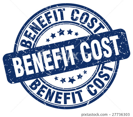 benefit cost blue grunge stamp 27736303