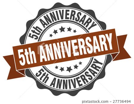 5th anniversary stamp. sign. seal 5th anniversary stamp. sign. seal 27736494