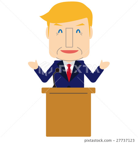 Blonde American Nicelyly smiling face with a blue navy speech 27737123