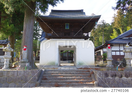 Shinshu Iijimacho Temple Shintokuji Yamatono Ina有七幸運的Fukuokushi's 27740106