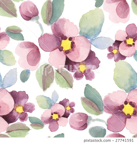 Seamless background with summer flowers 4 27741591