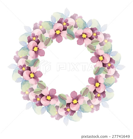 Flowers. Watercolor floral wreath 1 Flowers. Watercolor floral wreath 1 27741649