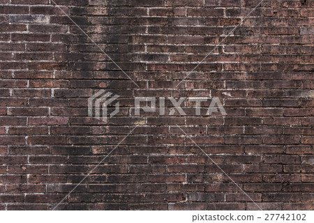 Old Vintage Red Brick Wall With White cement 27742102