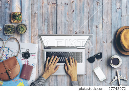 Concept of hipster travel traveler travelling Concept of hipster travel traveler travelling 27742972